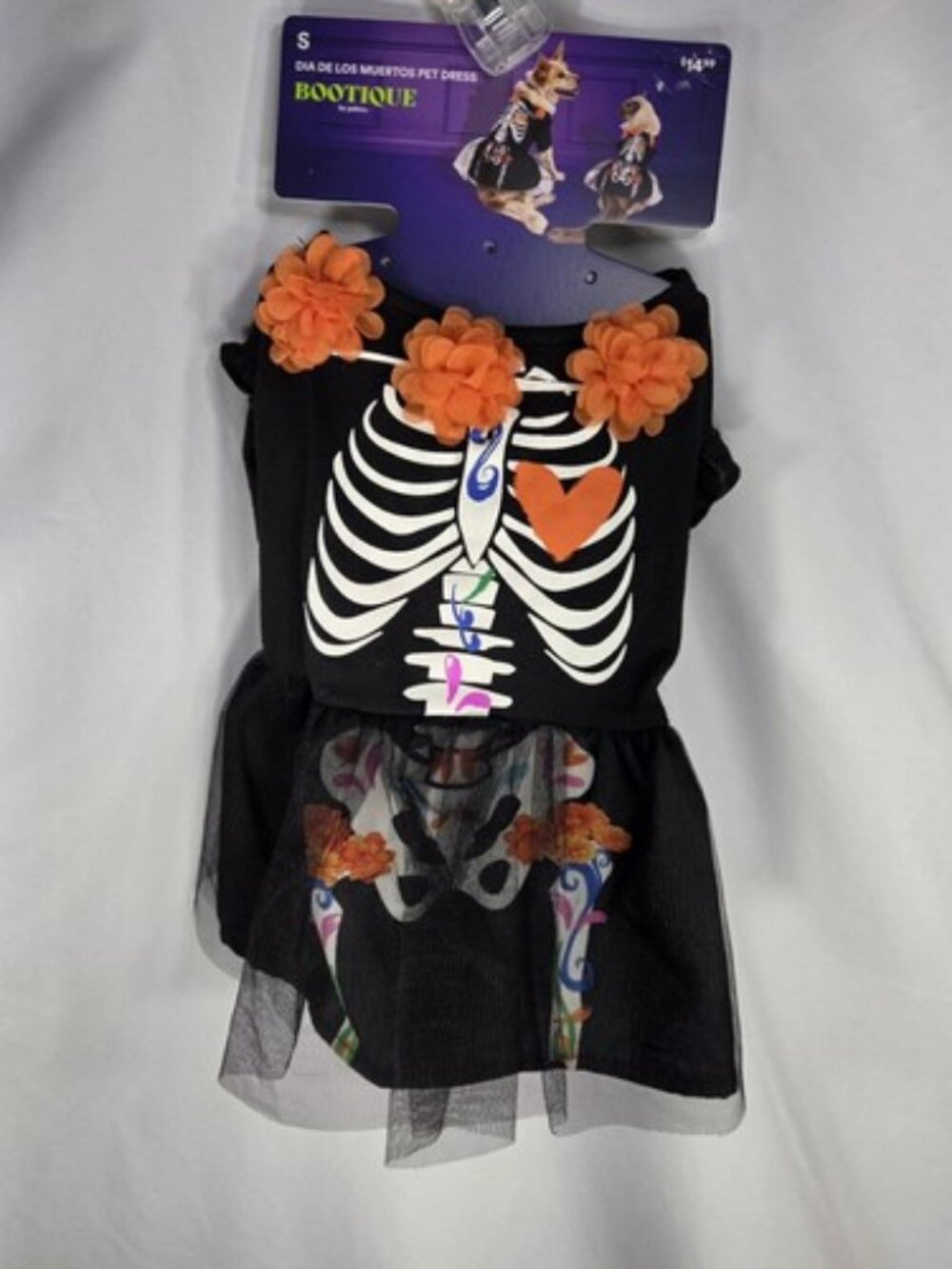 Bootique by Petco NWT Black & Multicolored Skeleton Costume Size S/M